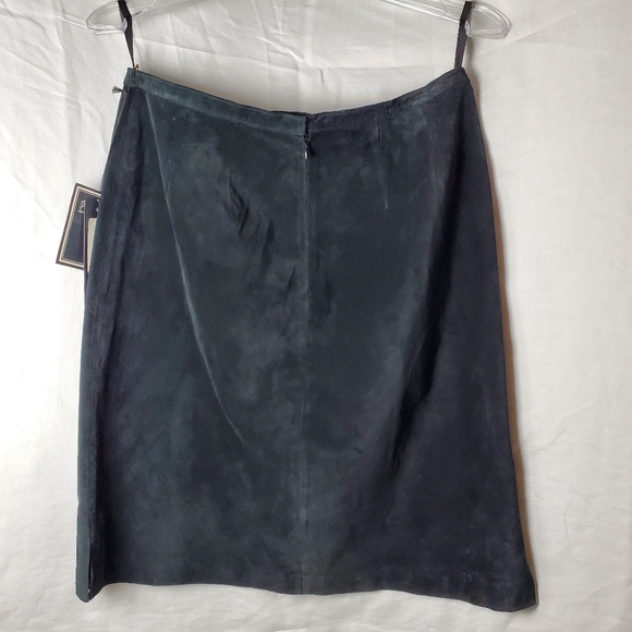 Révue Vintage 90s Black Suede Pencil Skirt Size 10 - Picture 7 of 12